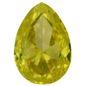   46 Ctw Canary Yellow Pear Cut Real Loose Diamond For Earring: Jewelry