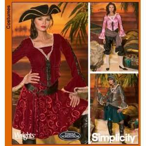 Simplicity 4914 sewing pattern makes Misses Pirate Costumes in sizes 6 