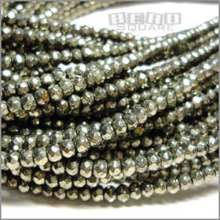  Sparkle Gold Pyrite Faceted Rondelle Beads a. 2mm x 3mm #11212  