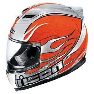   : Icon Airframe Claymore Chrome Helmet   3X Large/Orange: Automotive