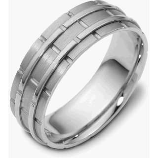    Designer Platinum Link Style Wedding Band   12 