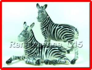 Figurine Miniature Animal Ceramic Statue 2 Zebra Size L  