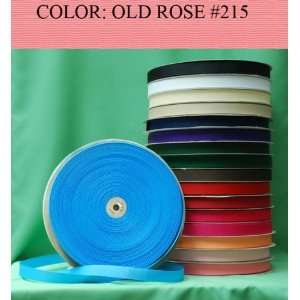  50yards SOLID POLYESTER GROSGRAIN RIBBON Old Rose #215 3/8 