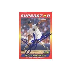 Scott Sanderson, New York Yankees, 1992 Score Superstar Autographed 