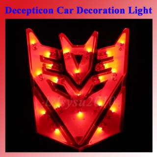 Cool New Transformers Decepticon Red LED Lights Car Sticker Car 