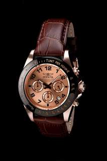   Watch Speedway Chrono Rose Tone Dial Brown Leather Model 10711  