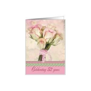  52nd birthday rose pink bouquet Card Toys & Games