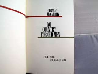 Cormac McCarthy SIGNED 1st LTD No Country For Old Men  