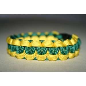 550 Paracord Survival Bracelet Green and Yellow Size 7