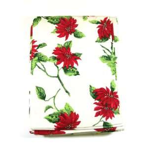  XOCHI Poinsettia Christmas Tablecloth 60 x 60 100% 