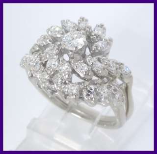 14kwg Antique 2pc Round Diamond Wedding Ring Set 1.10ct  