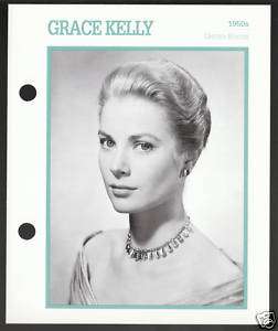GRACE KELLY Atlas Movie Star Picture Biography CARD  