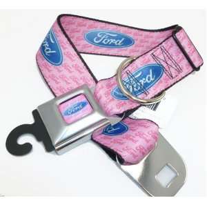   : Ford Car Seat Belt Buckle Dog Collar Pink 1.5 18 32 Pet Supplies
