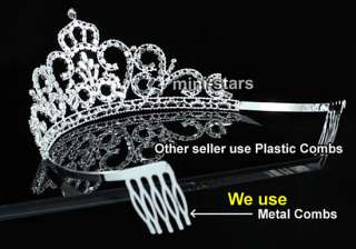 Bridal Pageant Crown Tiara use Swarovski Crystal T1542  