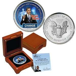 PRORDER  SHIPS 12/15/2008  2008 Colorized Silver Eagle Obama Hopes 