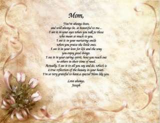PERSONALIZED MOTHER MOM POEM PRINT MOTHERS DAY IDEA  