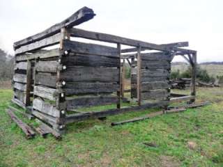 Vintage Log Cabin Fabricated from Circa 1800s Antique Hand Hewn Beams