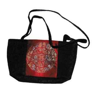  Asian black and red double handle shoulder bag: Kitchen 