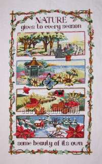 New Finished Completed Cross Stitch   NATURE   Four seasons    