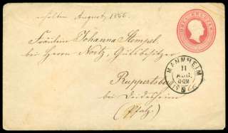 1866 German State Prussia Embossed Envelope Cover   3 Kreuzer  