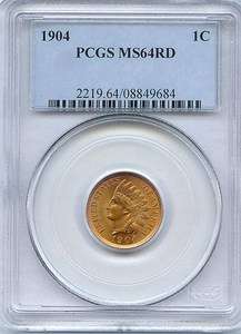 1904 Indian Head Cent PCGS MS 64 RD  
