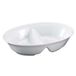 HIC Porcelain Divided Round Vegetable Bowl 10.25 inch  