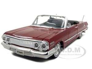 1963 CHEVROLET IMPALA CONVERTIBLE LOWRIDER RED 1:24  