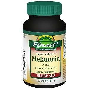  Finest Melatonin 5mg Time Release Tablets, 120 ea Health 
