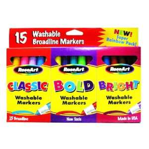  RoseArt Washable Broadline Markers, 15 Count (3190VA 24 