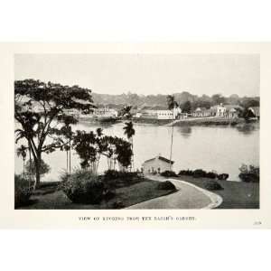  1909 Print City Kuching Garden Charles Brook Rajah Sarawak 