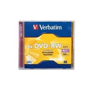  VER94520 Verbatim Corporation DVD+RW, w/ Jewel Case, 1x 4x 