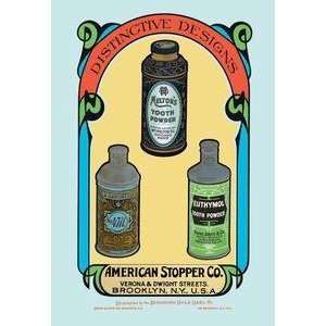  Vintage Art Distinctive Designs for Tooth Powders   08045 