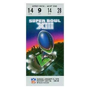  Super Bowl 13 Ticket January 21, 1979 Sports Collectibles