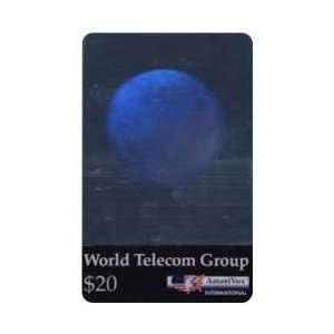 Collectible Phone Card $20. Hologram Globe Card (World Telecom Group 