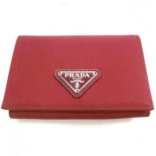 PRADA Tessuto Saffiano Leather Flap Wallet Rosso Red  