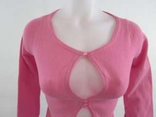 TRINA TURK Pink Long Sleeve Cardigan Sweater Sz S  