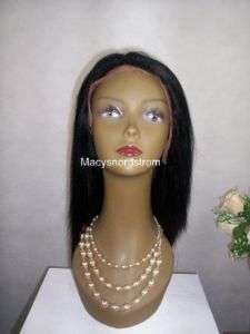 Lace Front 100% Indian Remy Human Hair Wig 16 Yaki  