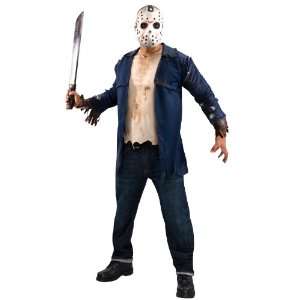   Friday the 13th 2009 Jason Deluxe Adult Costume / Black   Size X Large