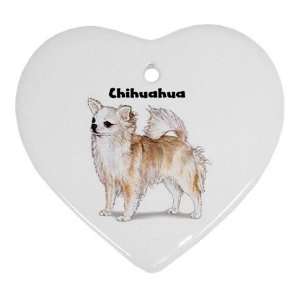  Chihuahua Long Hair Ornament (Heart): Home & Kitchen
