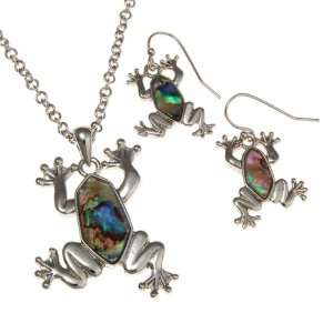    Abalone Frog Necklace and Earrings Set Fashion Jewelry Jewelry