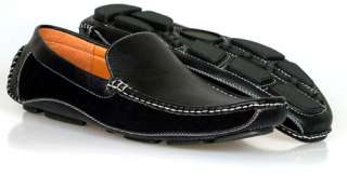 Dress Mens Casual Black Loafers Driving Faux Suede Boat Shoes Moccasin 
