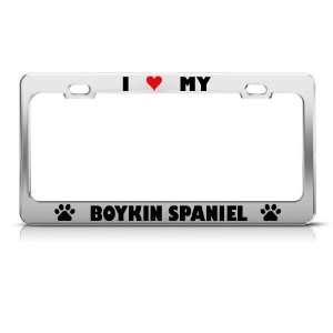  Boykin Spaniel Paw Love Heart Dog license plate frame 