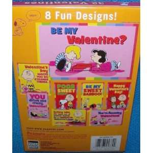   : Peanuts Snoopy & Woodstock Box of 32 Valentine Cards: Toys & Games
