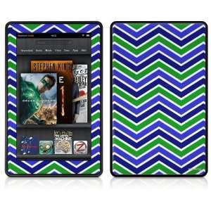   Kindle Fire Skin Zig Zag Blue Green: Everything 