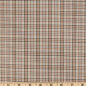  58 Wide Worsted Wool Suiting Ivory/Brown Fabric By The 