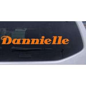 Orange 18in X 2.4in    Dannielle Name Decal Car Window Wall Laptop 