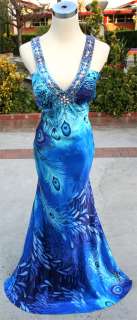 NWT MASQUERADE $145 Royal / Multi Formal Evening Gown 5  