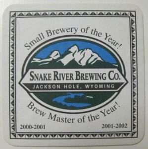 SNAKE RIVER BREWING Beer COASTER, Jackson Hole, WYOMING  