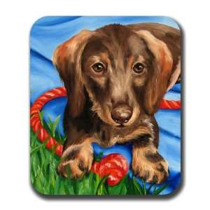 Wirehaired Dachshund Doxie Dog Art Mouse Pad