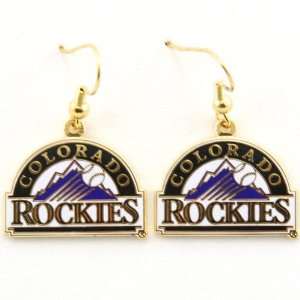  Colorado Rockies Logo Wire Earrings: Sports & Outdoors